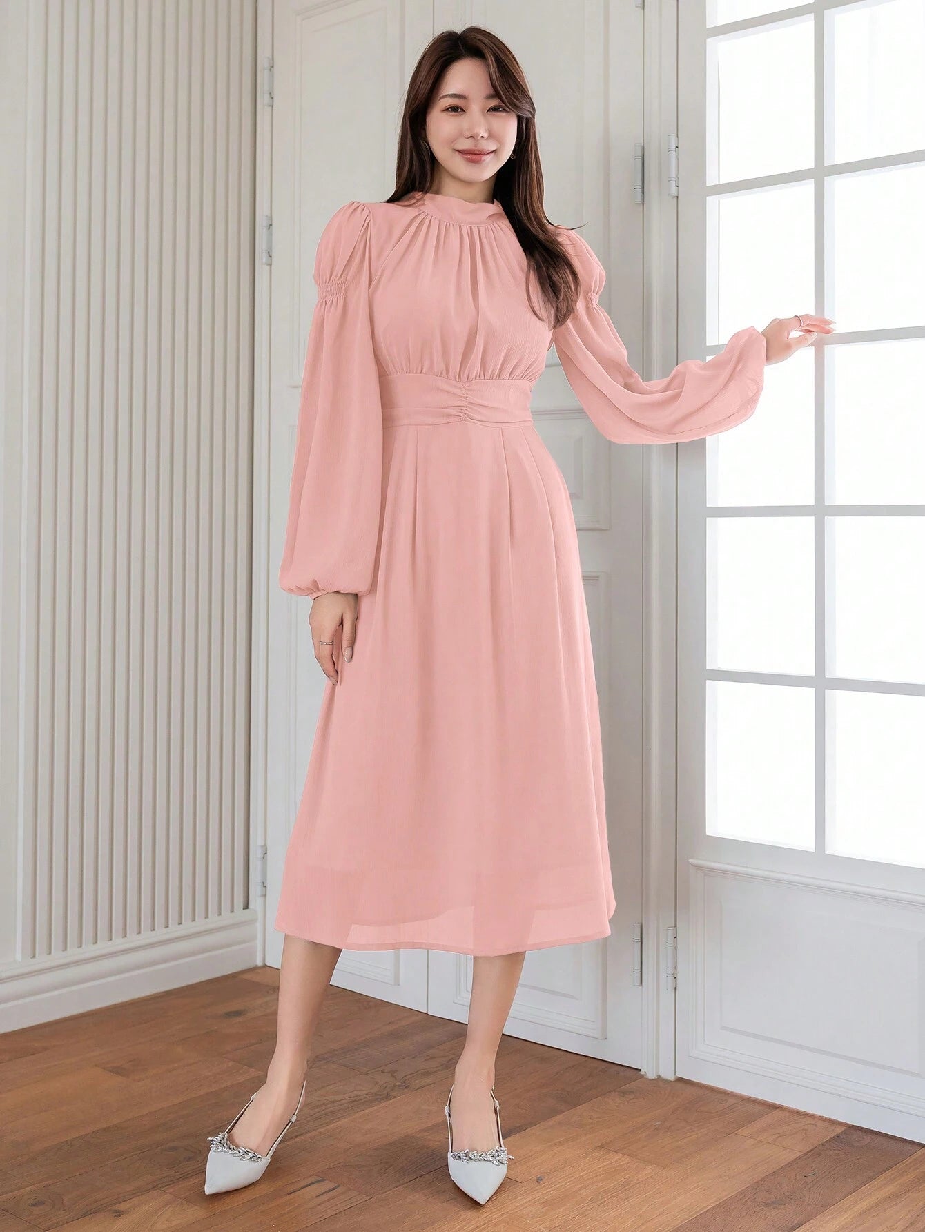  | SHEIN DAZY Elegant And Gentle Style Back-Tied Lantern Sleeve Dress For Spring And Summer | Dress | Shein | OneHub