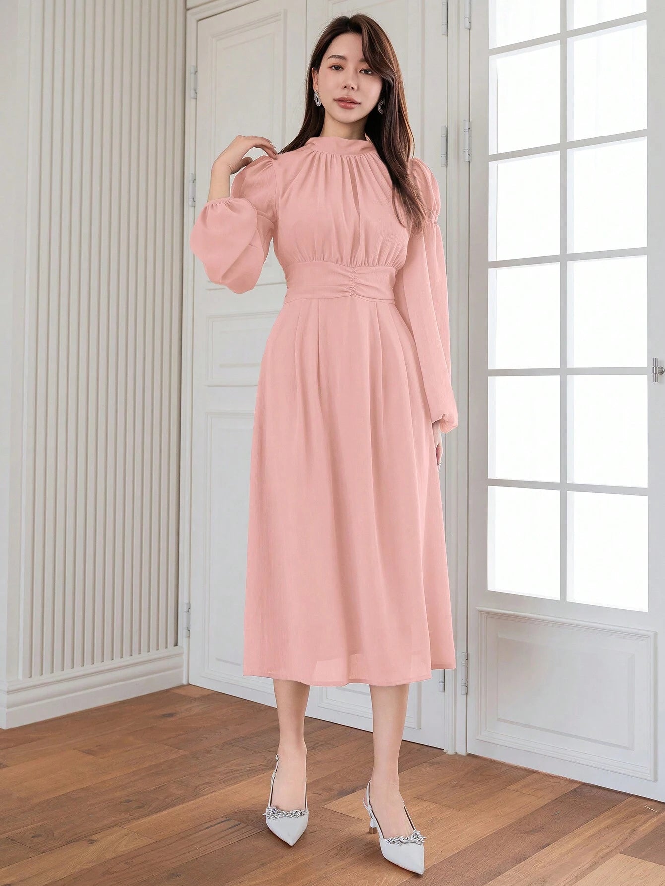  | SHEIN DAZY Elegant And Gentle Style Back-Tied Lantern Sleeve Dress For Spring And Summer | Dress | Shein | OneHub