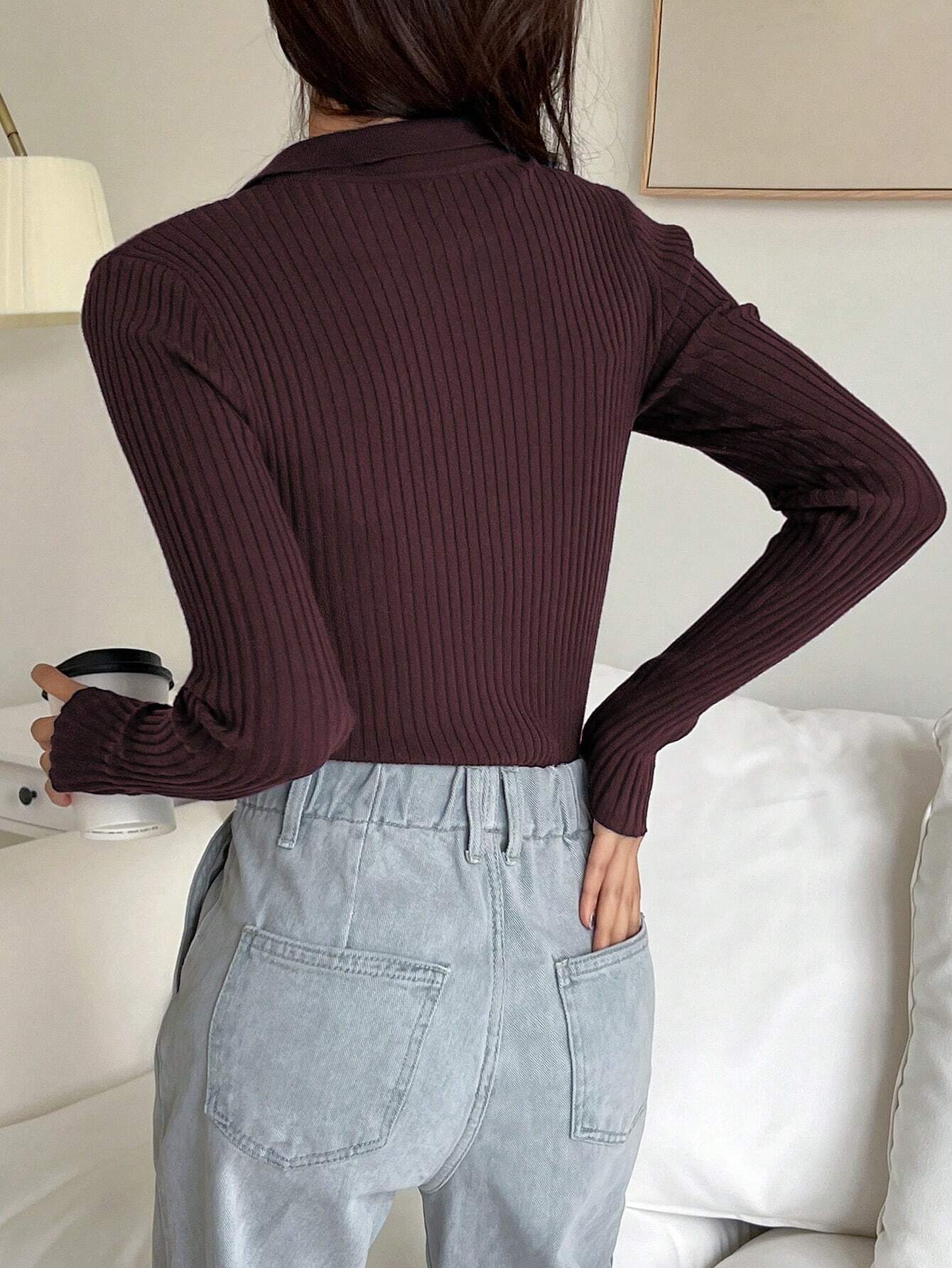  | SHEIN DAZY Fall/Winter Solid Color Casual Business Style Turtleneck Fitted Sweater,Long Sleeve Tops | Sweater | Shein | OneHub