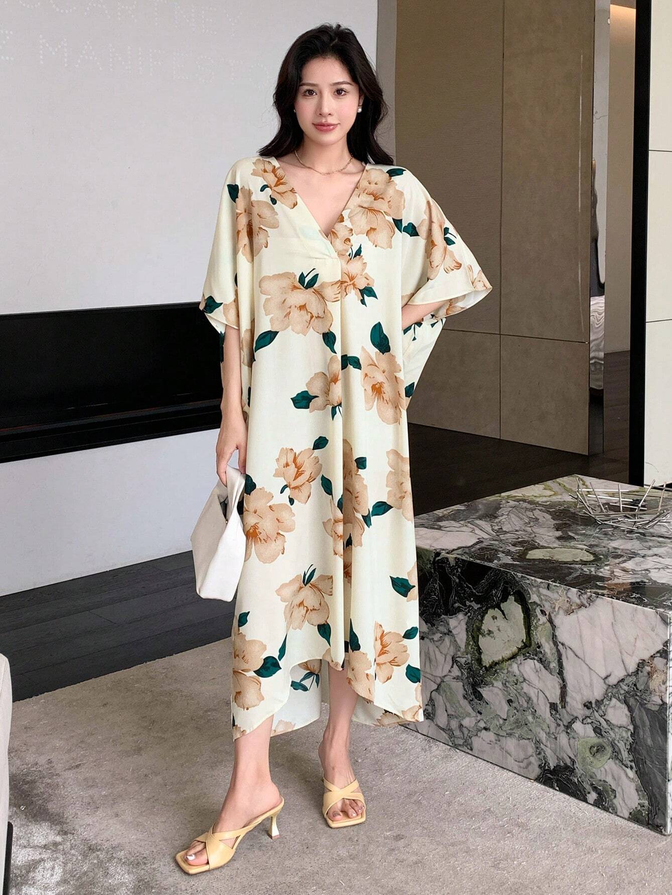  | DAZY Floral Print Batwing Sleeve Dress | Dress | Shein | OneHub
