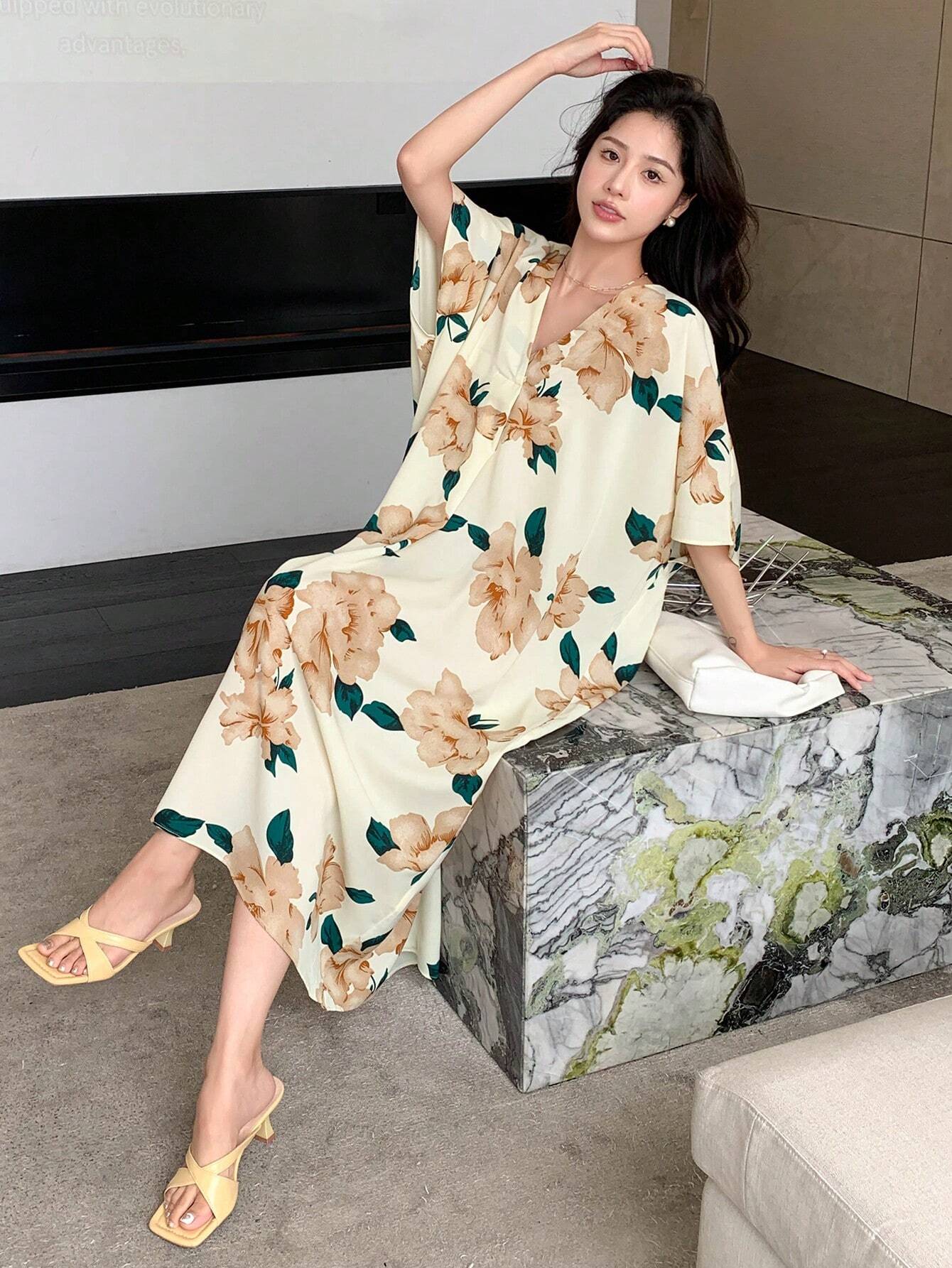  | DAZY Floral Print Batwing Sleeve Dress | Dress | Shein | OneHub