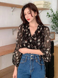  | SHEIN DAZY Floral Print Lantern Sleeve Wrap Detail Blouse | Shirt | Shein | OneHub