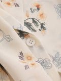  | SHEIN DAZY Floral Print Turn-Down Collar Loose Short Sleeve Women's Shirt | Shirt | Shein | OneHub
