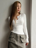  | SHEIN DAZY Half Button Ribbed Knit Tee | T-shirt | Shein | OneHub