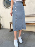  | SHEIN DAZY High Waist Button Front Denim Skirt | Skirt | Shein | OneHub
