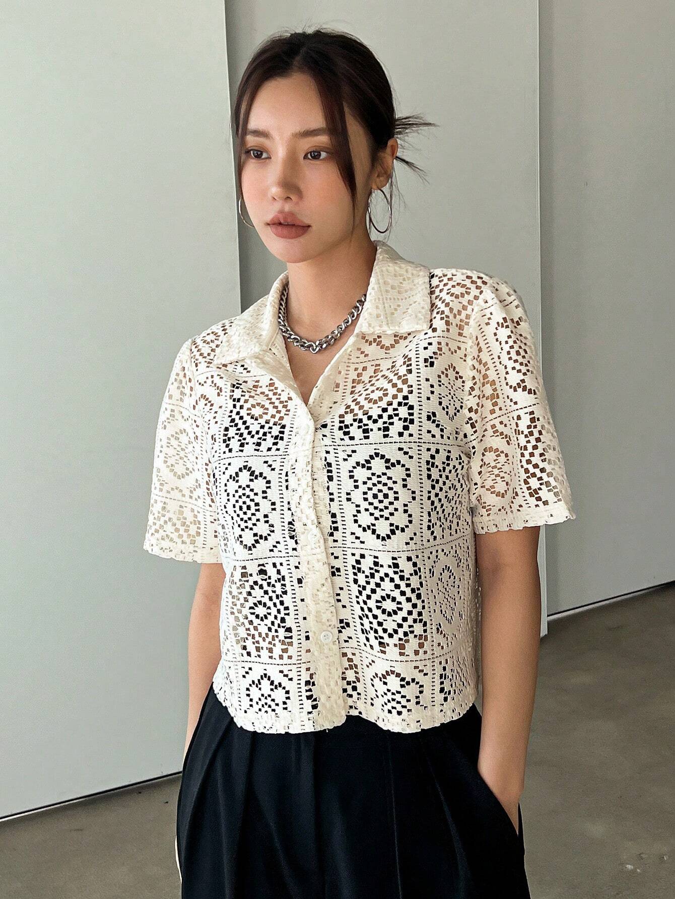  | DAZY Hollow Out Button Front Top Without Tube Top | Dress | Shein | OneHub