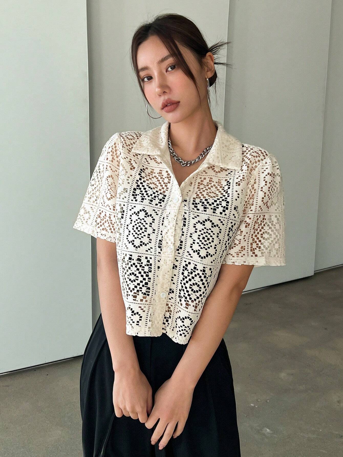  | DAZY Hollow Out Button Front Top Without Tube Top | Dress | Shein | OneHub