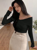  | SHEIN DAZY Kpop Solid Off Shoulder Cross Wrap Tee | Blouse | Shein | OneHub
