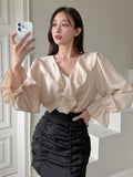  | SHEIN DAZY Ruffle Trim Flounce Sleeve Blouse | Blouse | Shein | OneHub
