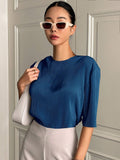  | SHEIN DAZY Solid Color Textured Loose-Fitting Short Sleeve T-Shirt For Summer | T-shirt | Shein | OneHub