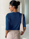  | SHEIN DAZY Solid Color Textured Loose-Fitting Short Sleeve T-Shirt For Summer | T-shirt | Shein | OneHub