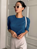  | SHEIN DAZY Solid Color Textured Loose-Fitting Short Sleeve T-Shirt For Summer | T-shirt | Shein | OneHub