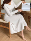  | DAZY Solid Color V Neck Long Sleeve Dress | Dress | Shein | OneHub