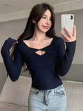  | SHEIN DAZY Solid Cut Front Ribbed Knit Sweater | Sweater | Shein | OneHub