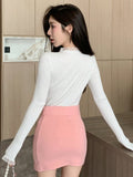  | SHEIN DAZY Solid Frill Trim Ribbed Knit Sweater | Sweater | Shein | OneHub