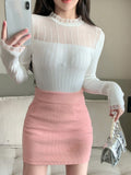  | SHEIN DAZY Solid Frill Trim Ribbed Knit Sweater | Sweater | Shein | OneHub