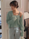  | SHEIN DAZY Solid Ribbed Cami Knit Top & Drop Shoulder Duster Cardigan | Sweater | Shein | OneHub
