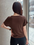 | SHEIN DAZY Solid Twist Front Batwing Sleeve Tee | Shirt | Shein | OneHub