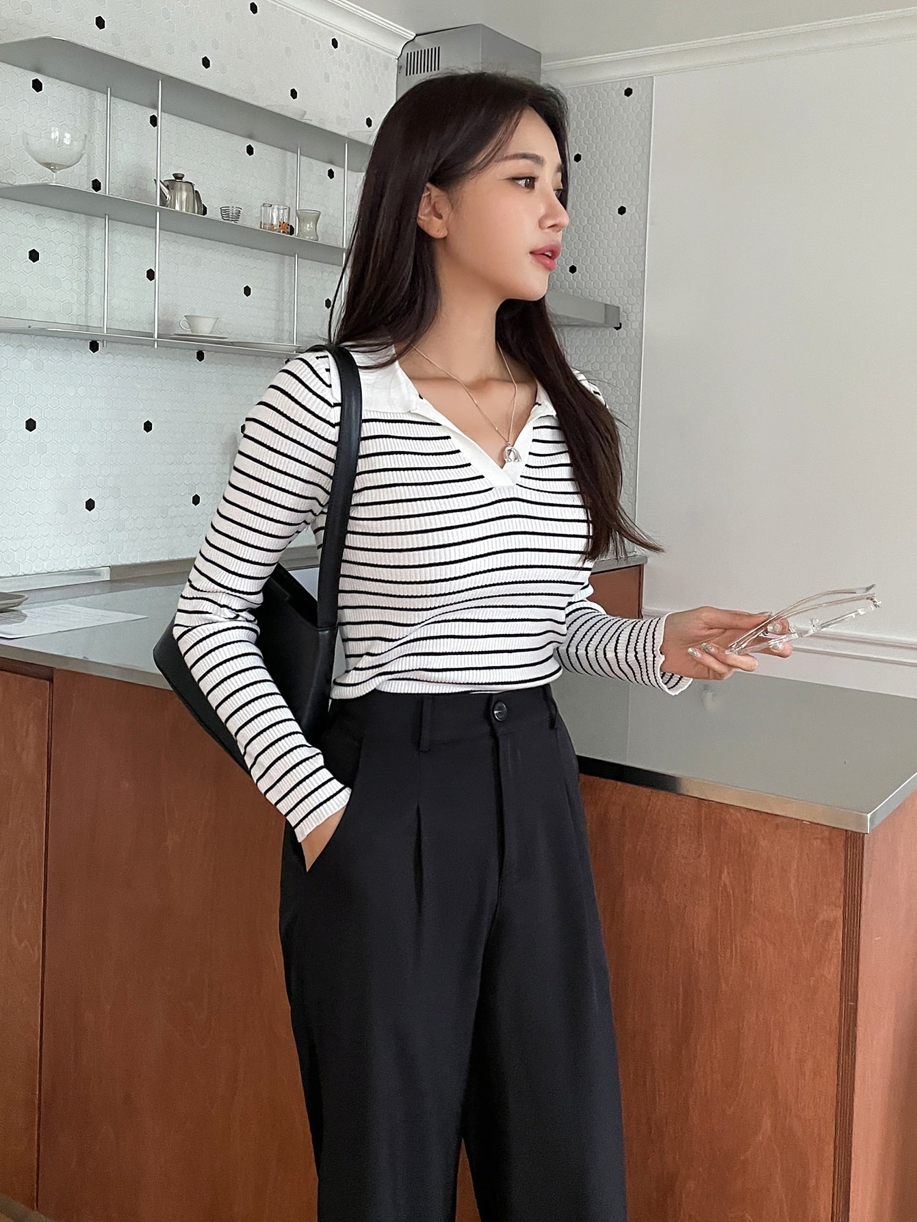  | SHEIN DAZY Striped Pattern Ribbed Knit Sweater | Skirt | Shein | OneHub