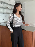  | SHEIN DAZY Striped Pattern Ribbed Knit Sweater | Skirt | Shein | OneHub