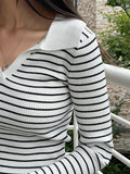  | SHEIN DAZY Striped Pattern Ribbed Knit Sweater | Skirt | Shein | OneHub