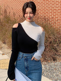  | SHEIN DAZY Two Tone Cold Shoulder Sweater | Sweater | Shein | OneHub