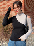  | SHEIN DAZY Two Tone Cold Shoulder Sweater | Sweater | Shein | OneHub