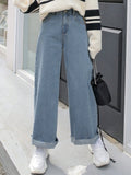 SHEIN DAZY Wide Leg Pocket Detail Jeans