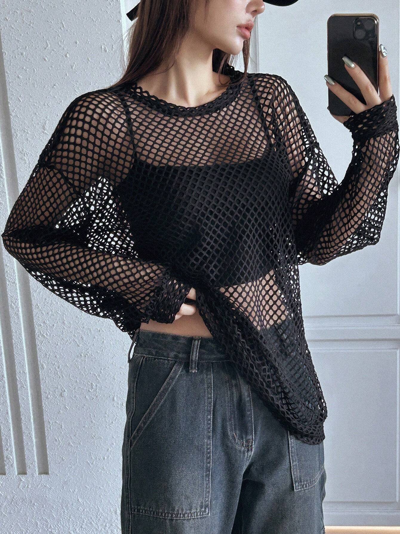  | SHEIN DAZY Women'S Loose Fit Sheer Mesh Top | Top | Shein | OneHub