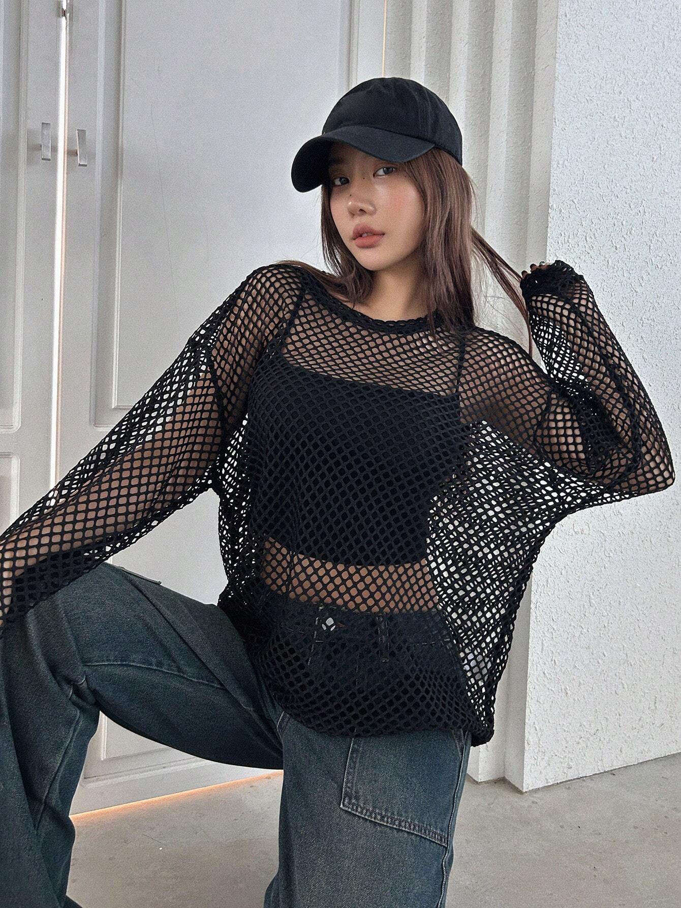  | SHEIN DAZY Women'S Loose Fit Sheer Mesh Top | Top | Shein | OneHub