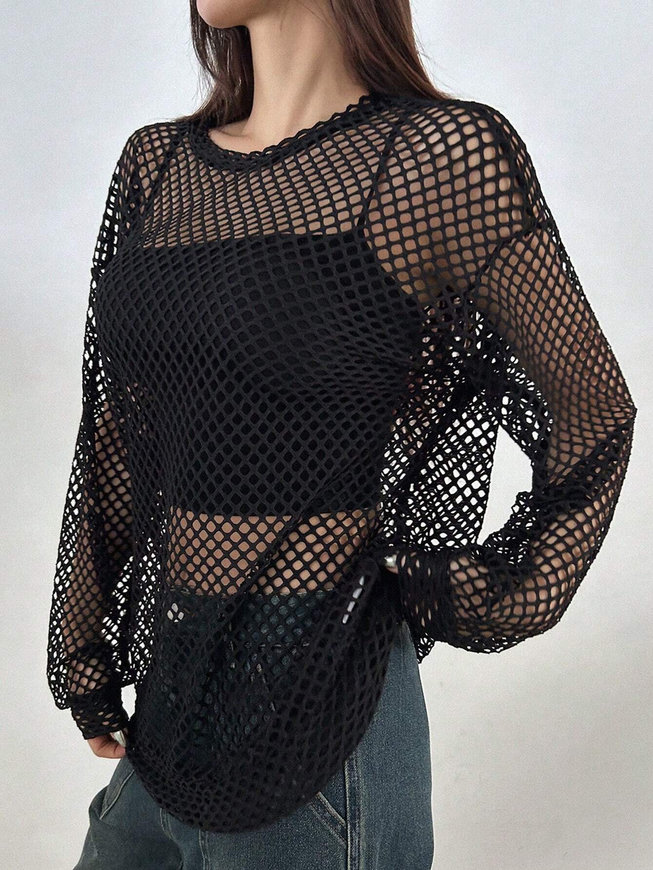  | SHEIN DAZY Women'S Loose Fit Sheer Mesh Top | Top | Shein | OneHub