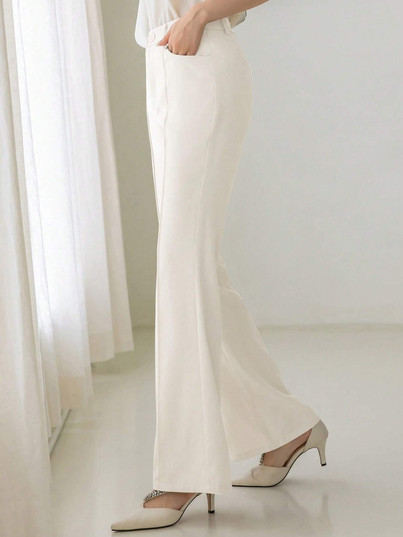  | SHEIN DAZY Women Elegant Casual Solid Color Flared Trousers | Pants | Shein | OneHub