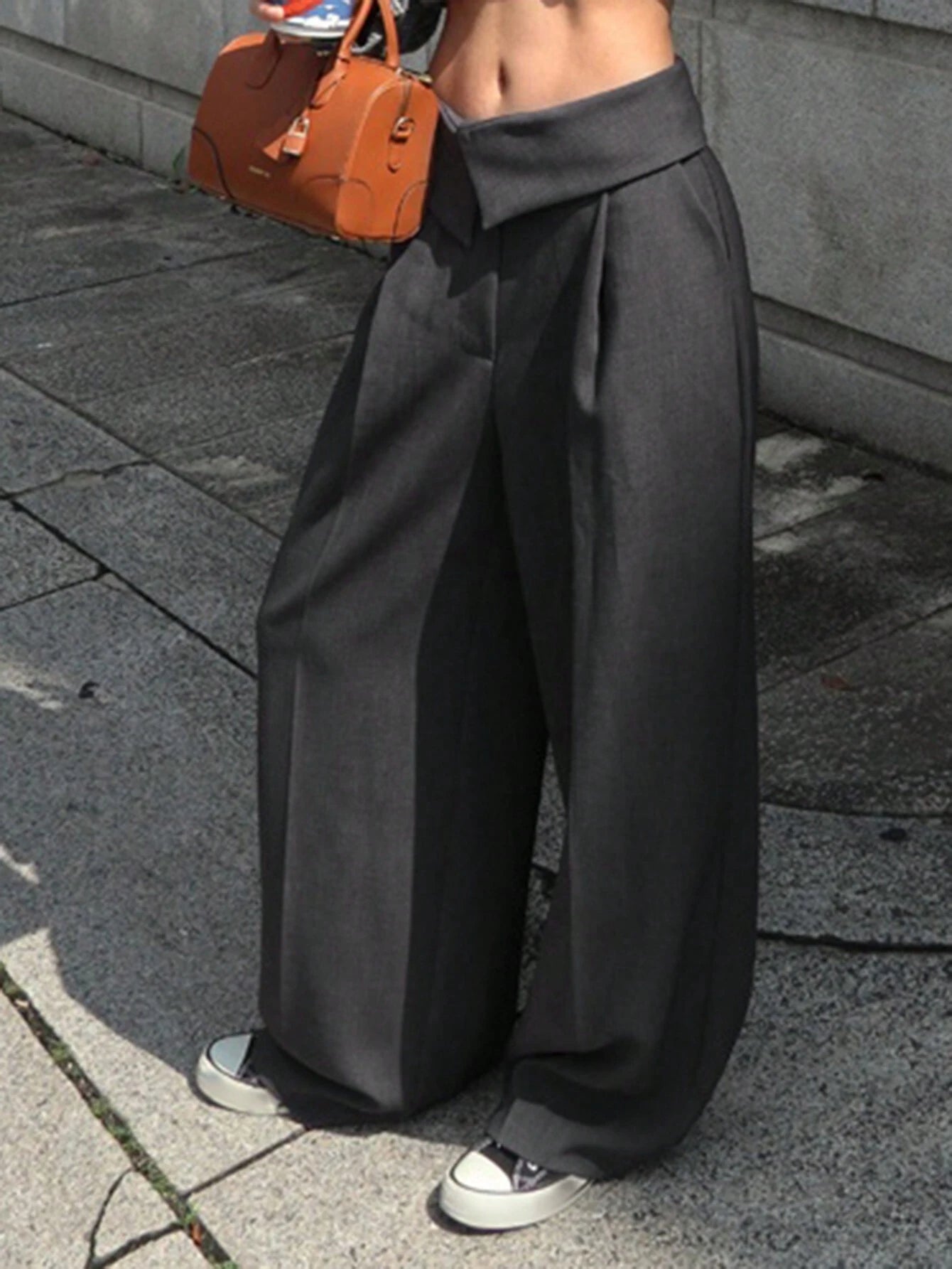 SHEIN DAZY Women Plain Simplicity High Waist Straight Leg Casual Pants Y2k,Back To School Clothes Fall