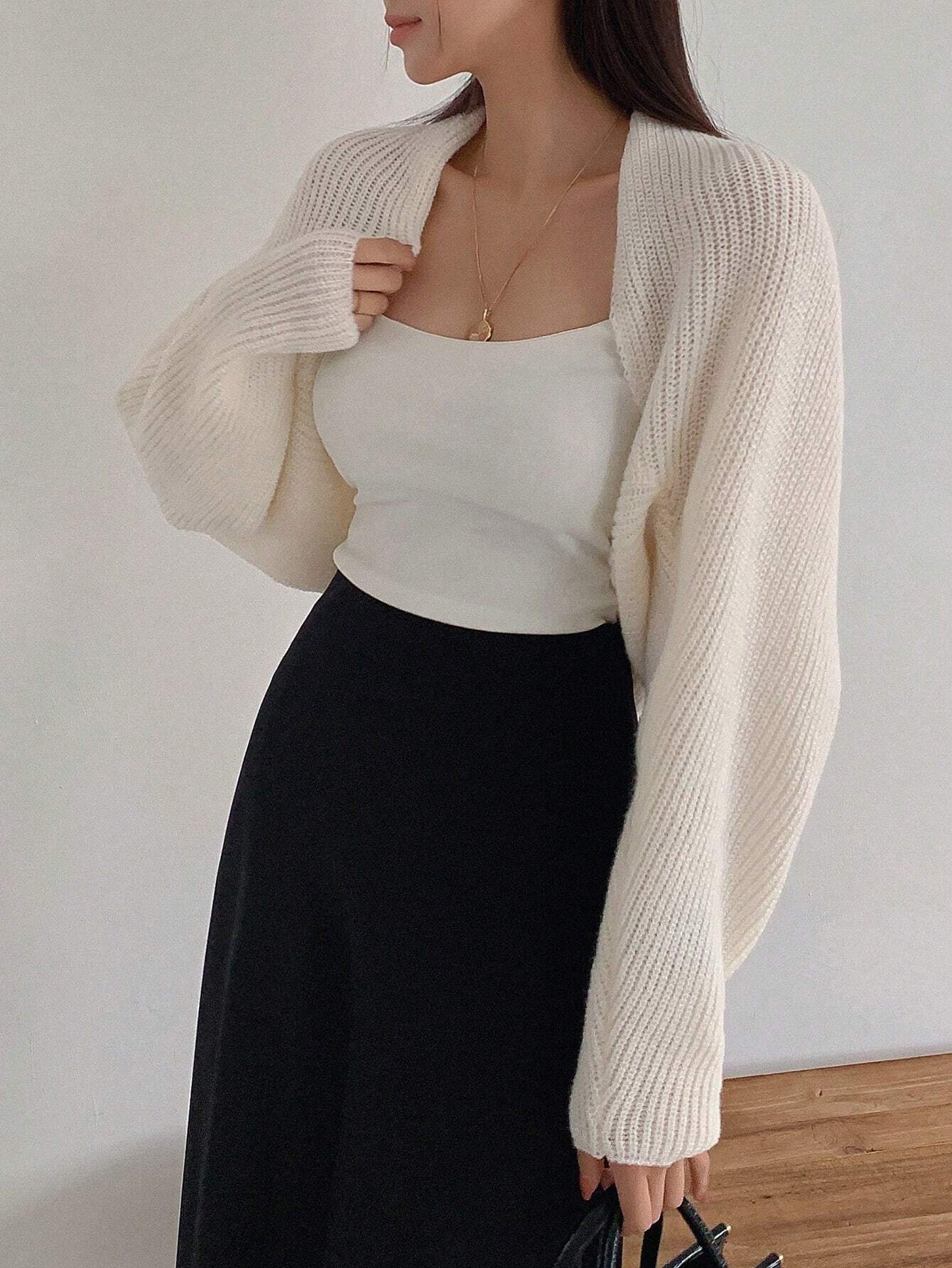  | SHEIN DAZY Women's Casual Solid Color Batwing Sleeve Cardigan | Sweater | Shein | OneHub