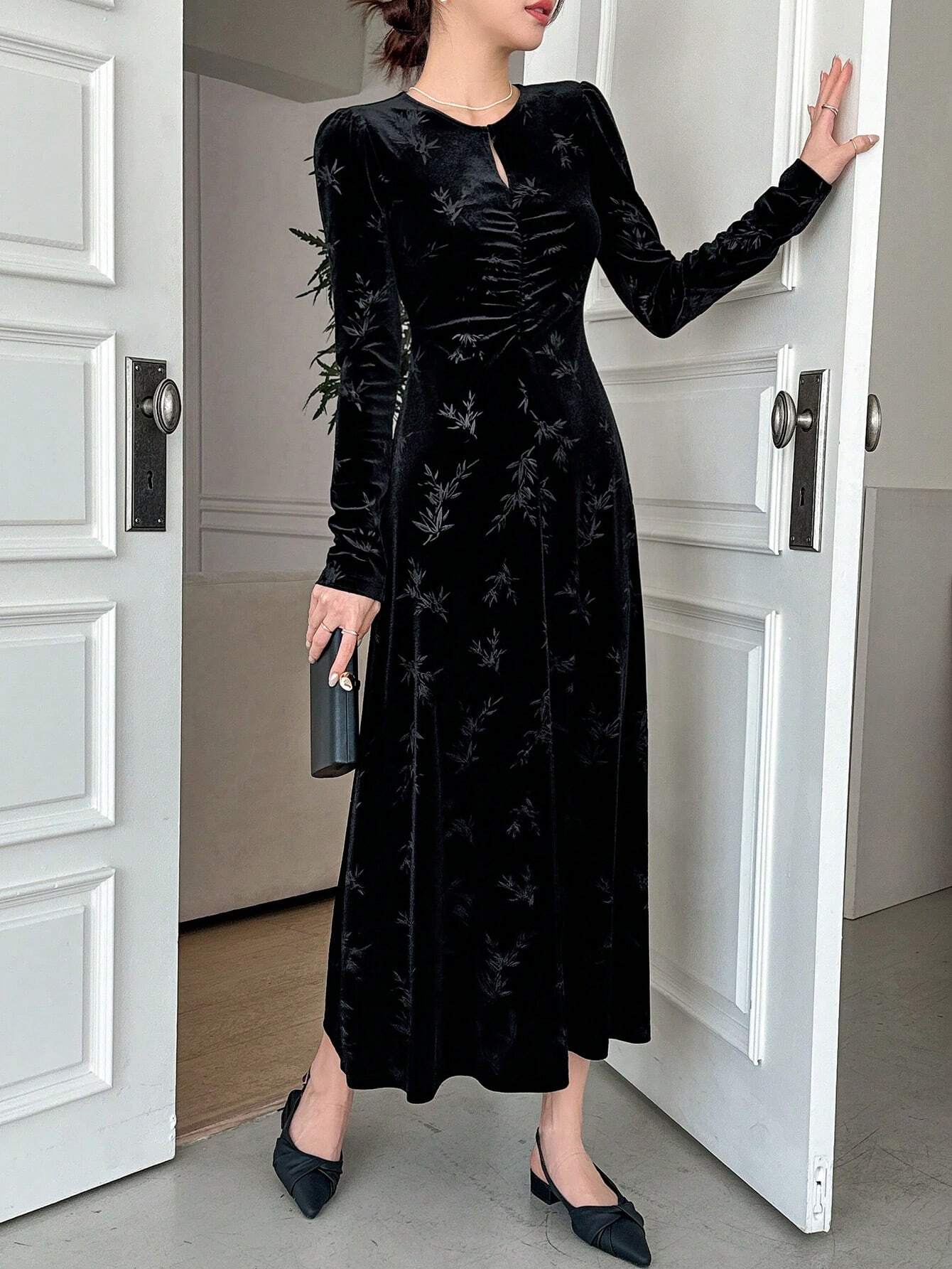  | SHEIN DAZY Women's Crew Neck Long Sleeve Embroidered Casual Long Dress | Dress | Shein | OneHub