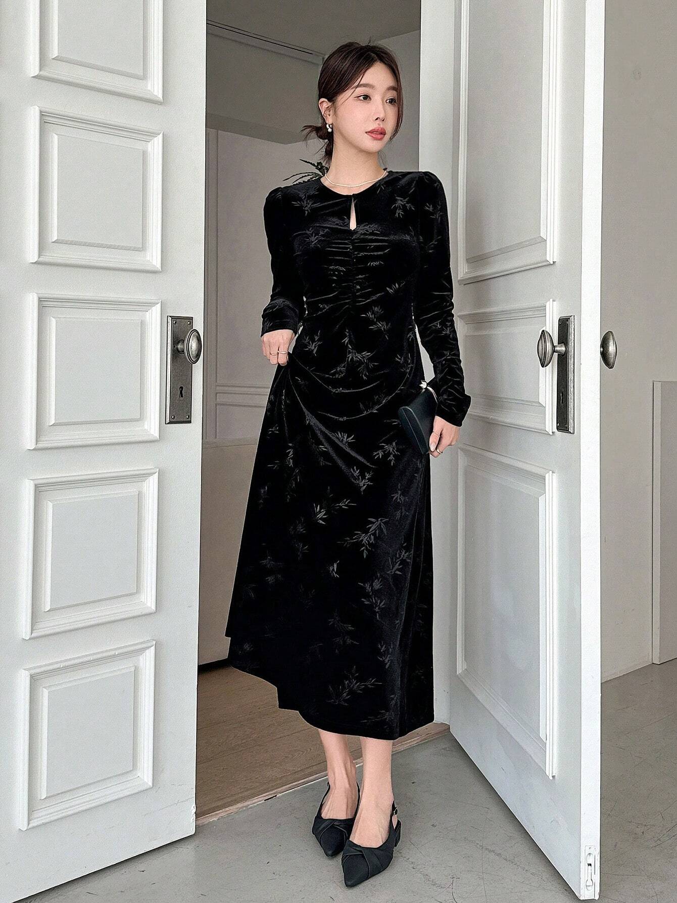  | SHEIN DAZY Women's Crew Neck Long Sleeve Embroidered Casual Long Dress | Dress | Shein | OneHub