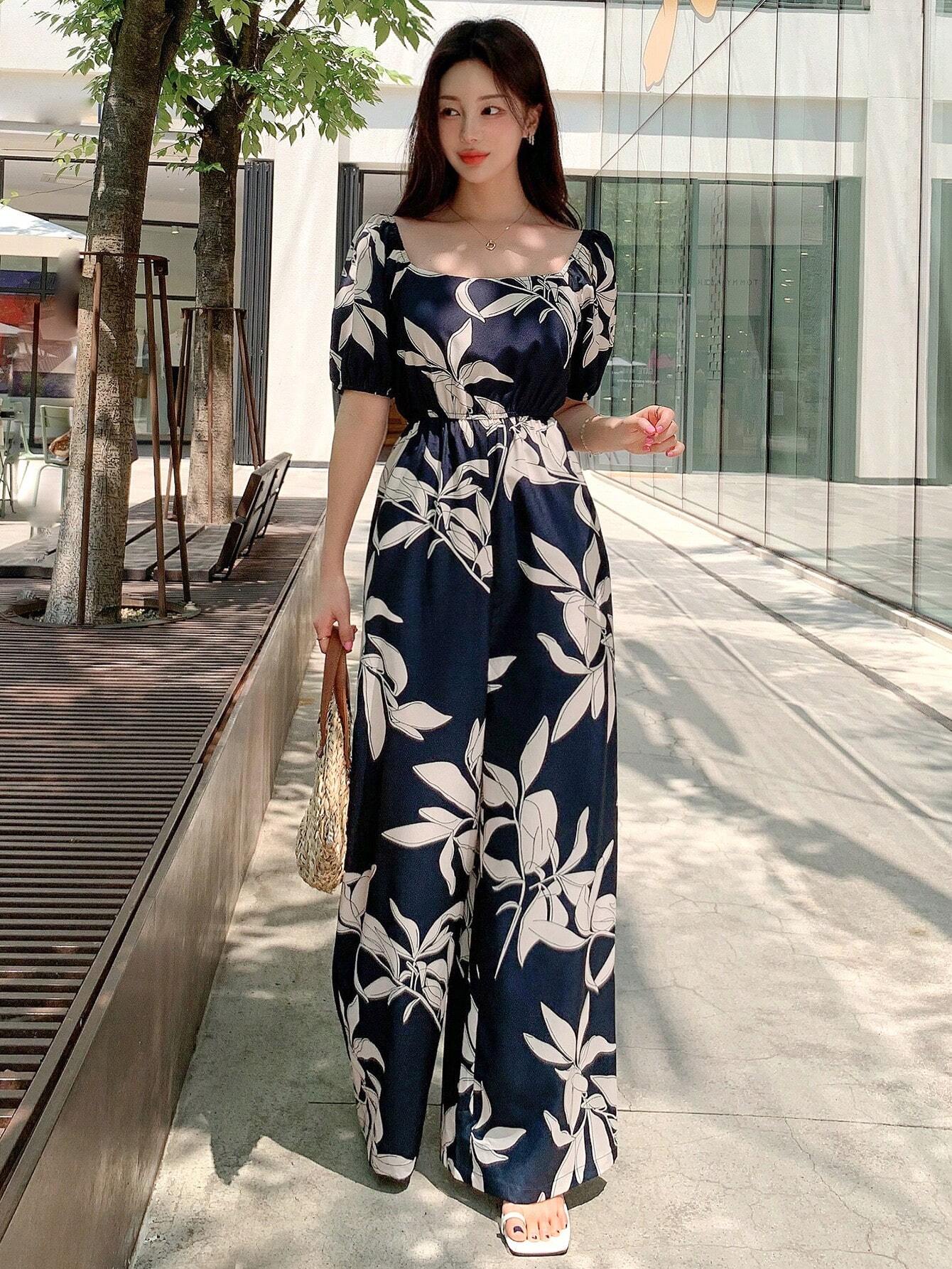  | SHEIN DAZY Women's Floral Print Casual Vacation Jumpsuit With Adjustable Waist | Jumpsuit | Shein | OneHub