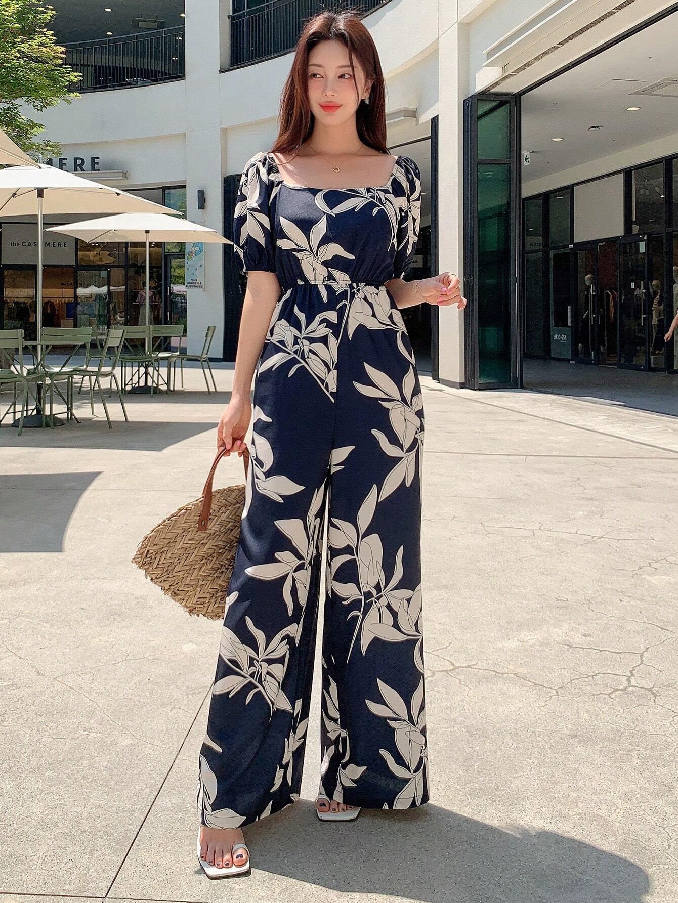  | SHEIN DAZY Women's Floral Print Casual Vacation Jumpsuit With Adjustable Waist | Jumpsuit | Shein | OneHub