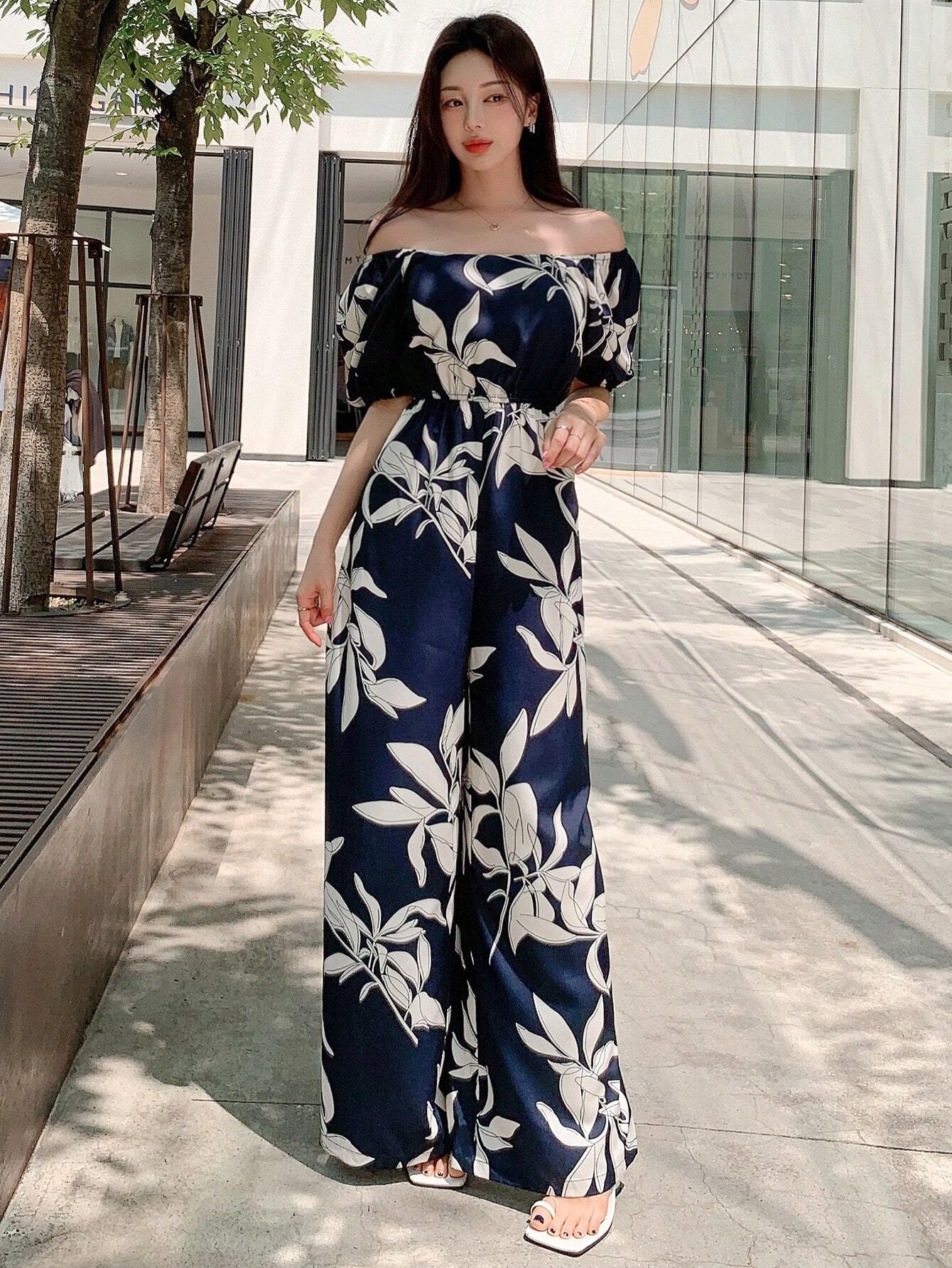  | SHEIN DAZY Women's Floral Print Casual Vacation Jumpsuit With Adjustable Waist | Jumpsuit | Shein | OneHub