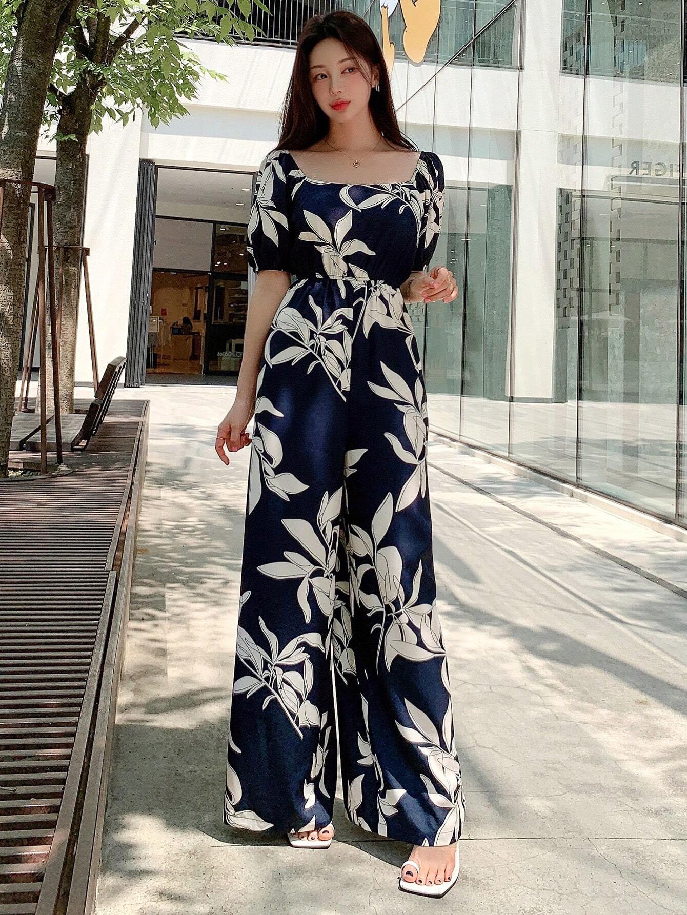  | SHEIN DAZY Women's Floral Print Casual Vacation Jumpsuit With Adjustable Waist | Jumpsuit | Shein | OneHub