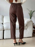  | SHEIN DAZY Women's Plain Color Pleated Pocket Business Casual Suit Pants | Pants | Shein | OneHub