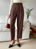 | SHEIN DAZY Women's Plain Color Pleated Pocket Business Casual Suit Pants | Pants | Shein | OneHub