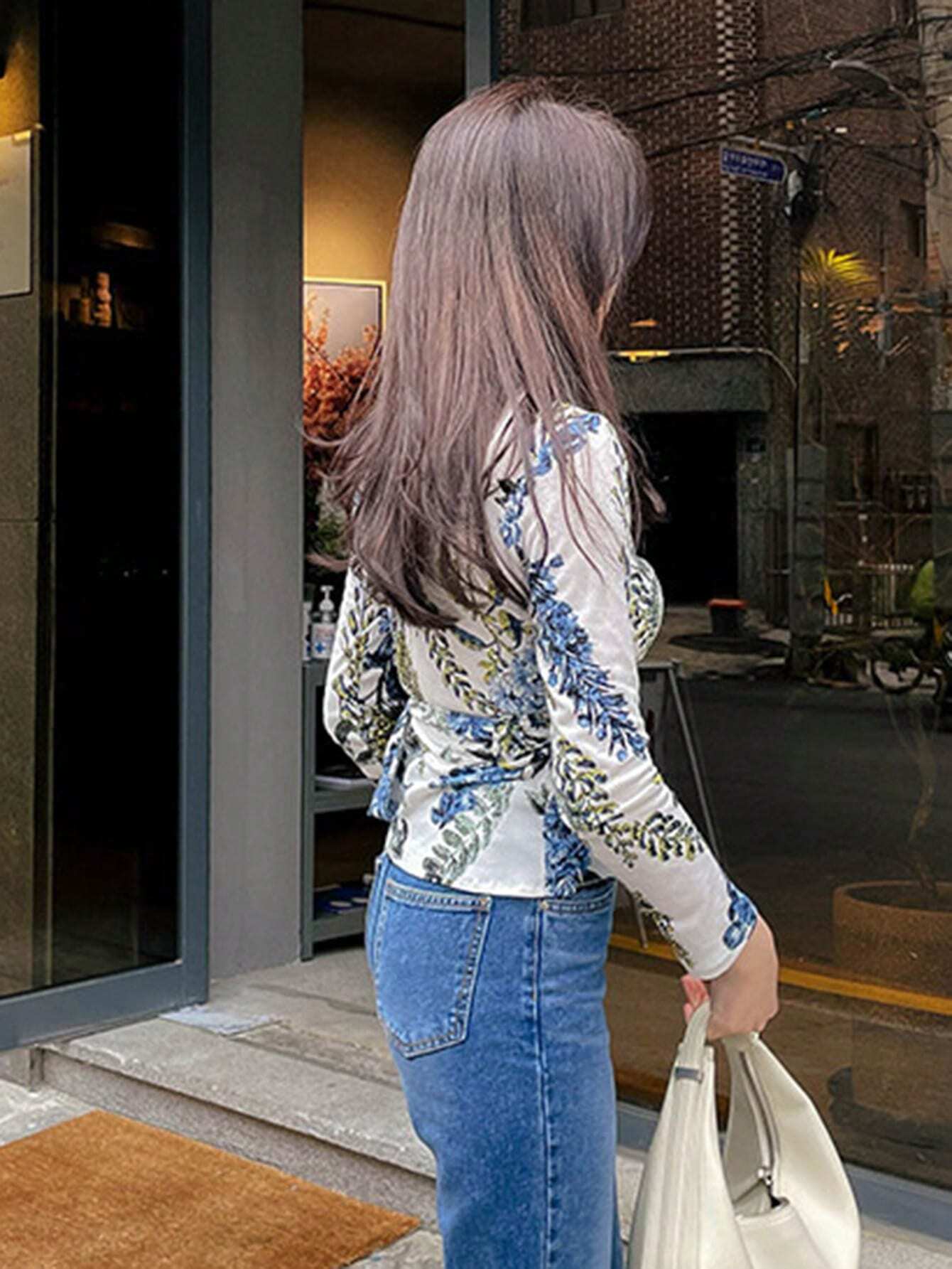  | SHEIN DAZY Women's Plant Print Wrap Tie Shirt | Top | Shein | OneHub