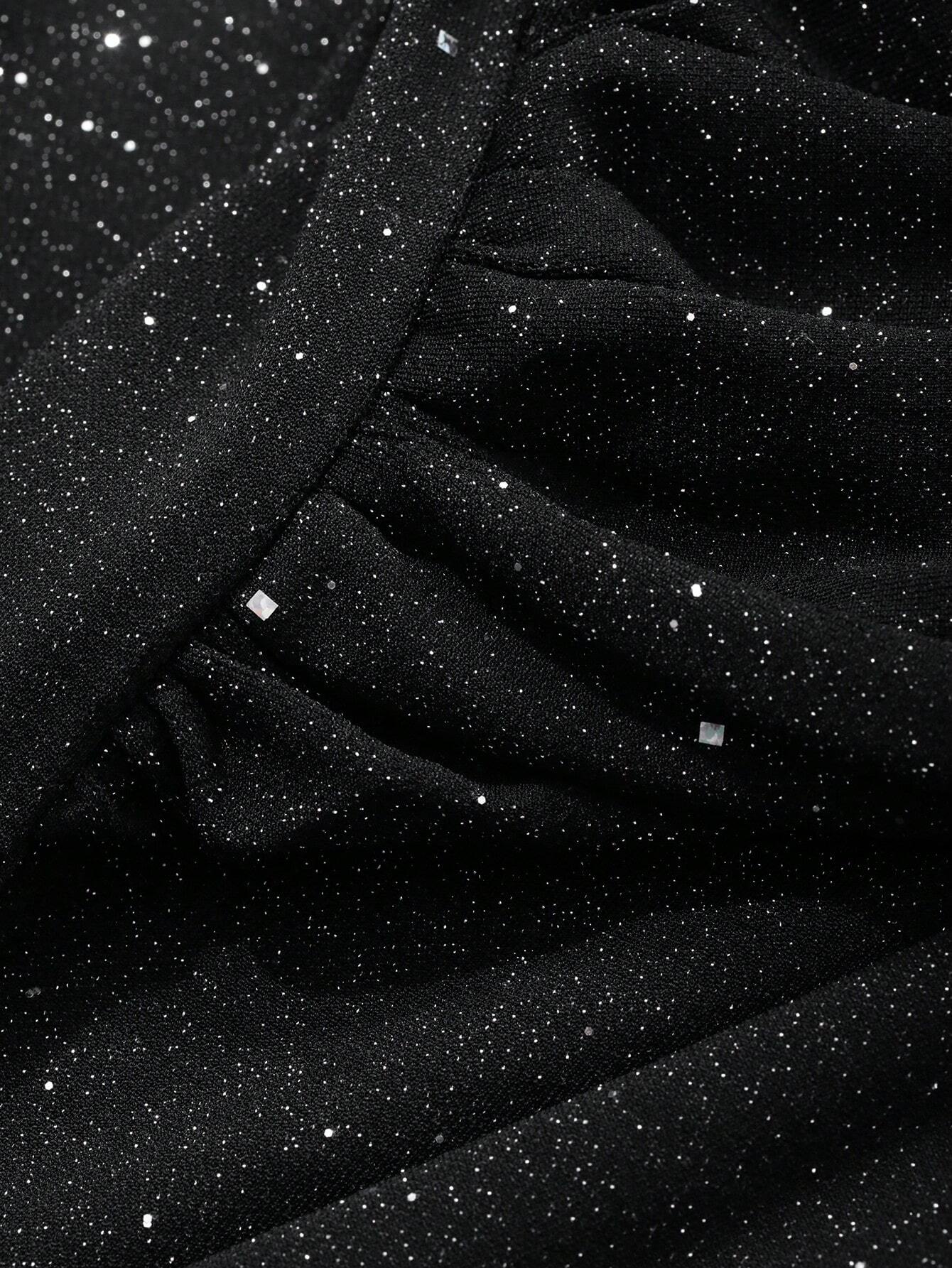 SHEIN DAZY Women's Ruched Cross V-Neck T-Shirt, Autumn/Winter