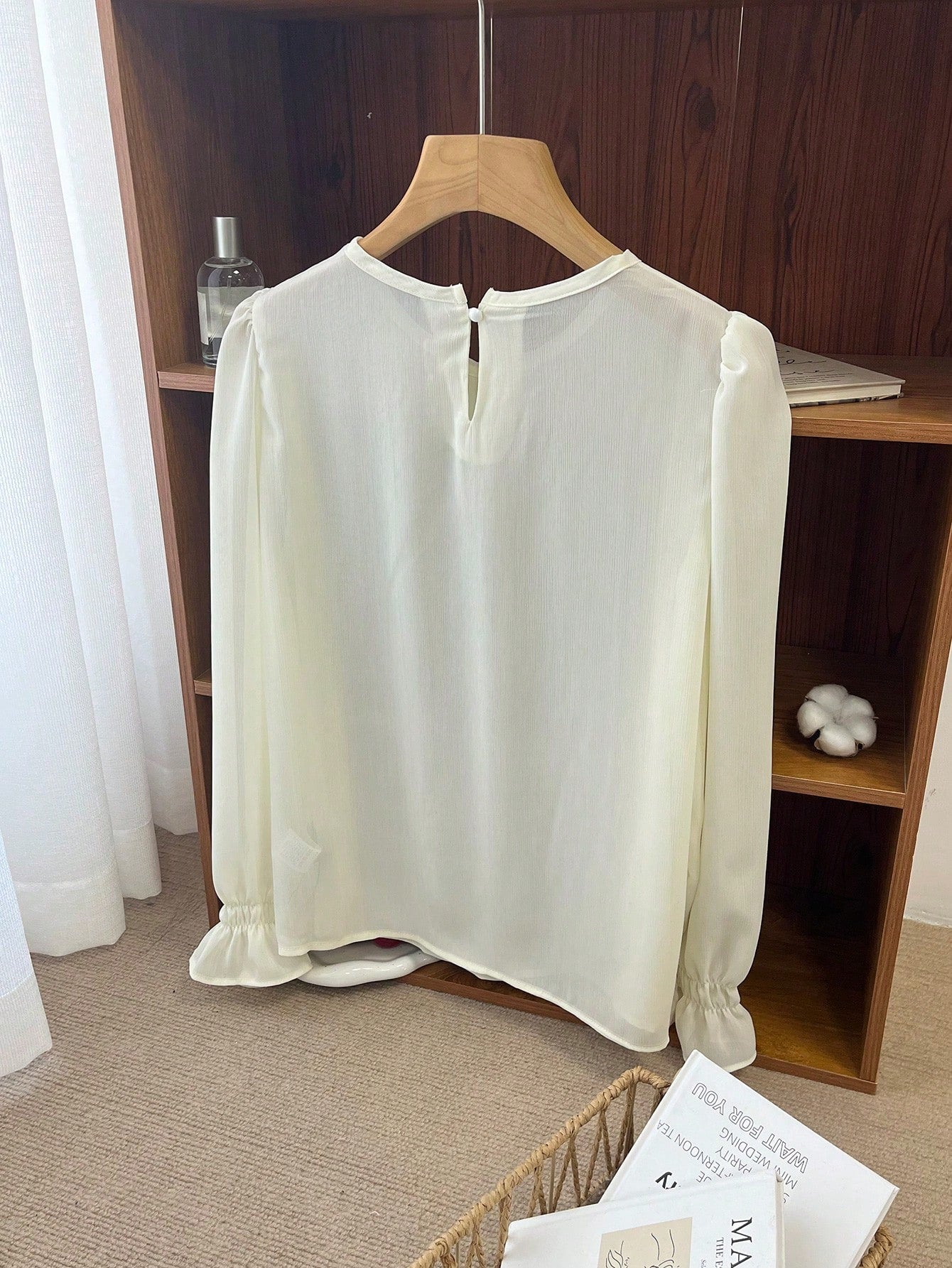  | SHEIN DAZY Women's Solid Color Round Neck Long Sleeve Elegant Blouse, Business Casual, Autumn | Blouse | Shein | OneHub