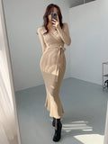  | SHEIN DAZY Women's Solid Color Wrap Belted Midi Dress | Dress | Shein | OneHub