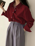  | SHEIN DAZY Women's Spring Solid Color Long Sleeve Shirt | Shirt | Shein | OneHub