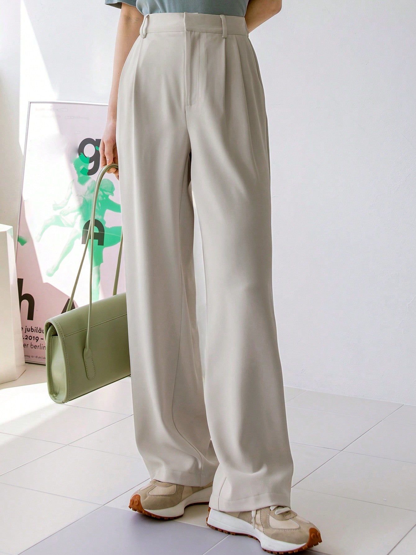  | SHEIN Dazy-Less Plicated Detail Wide Leg Trousers | Pants | Shein | OneHub