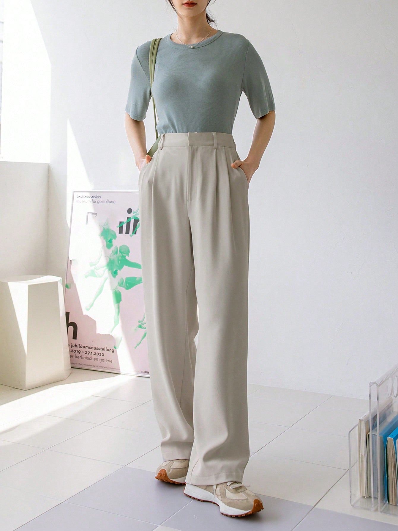  | SHEIN Dazy-Less Plicated Detail Wide Leg Trousers | Pants | Shein | OneHub