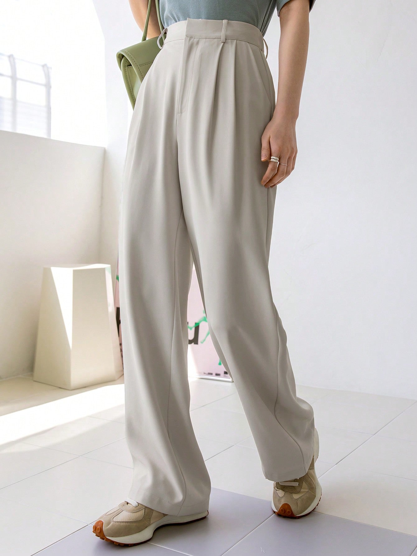  | SHEIN Dazy-Less Plicated Detail Wide Leg Trousers | Pants | Shein | OneHub